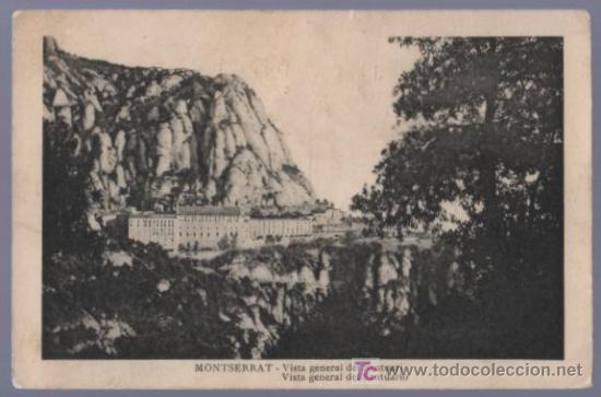 Postais: TARJETA POSTAL ANTIGUA DE BARCELONA.MONTSERRAT. VISTA GENERAL DEL SANTUARIO.