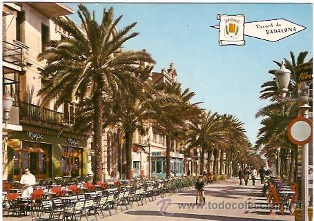 Postales: POSTAL BADALONA PASEO DEL CAUDILLO - Foto 1