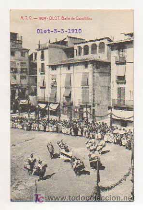Postales: ATV - 1924. OLOT. BAILE DE CABALLITOS. - Foto 1