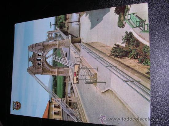 Postales: AMPOSTA .-3 PUENTE COLGANTE SOBRE EL EBRO FOT.COLOR RAYMOND-15X10 CM.