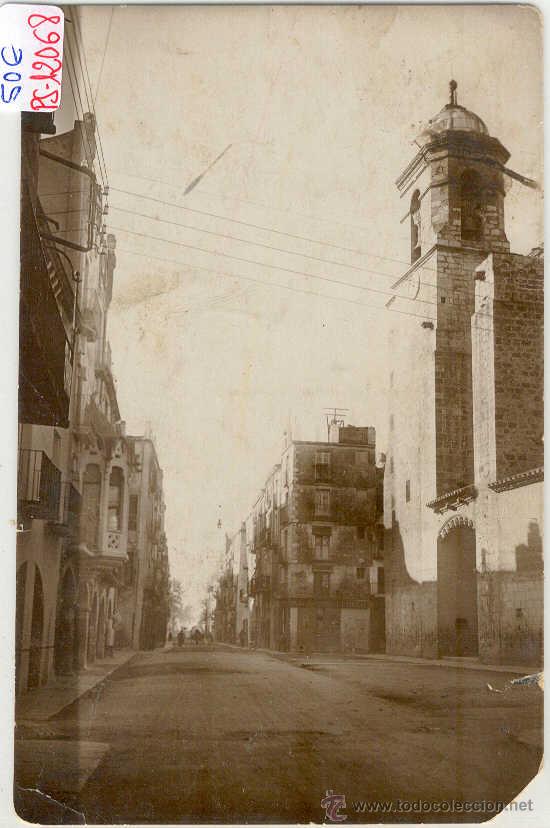 Postcards: (PS-12068)POSTAL FOTOGRAFICA DE ULLDECONA(TARRAGONA)-IGLESIA Y CALLE MAYOR