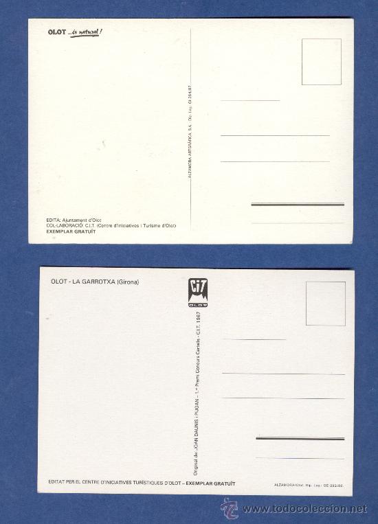 Postales: LOTE DE 2 POSTALES DE OLOT 1980S - Foto 2