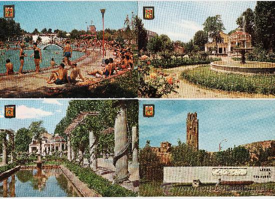 Postales: lleida/ lerida - lote de 4 - basses / parc municipal / granados /eliseos - ed esc oro y soberanas