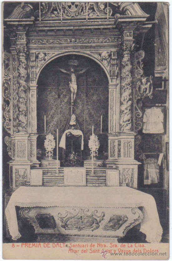 Postales: Premi&aacute; de Dalt - 8 Santuari de N.S. de la Cisa. Altar del Sant Crist i Verge dels Dolors