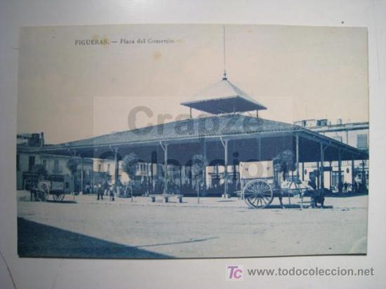 Postales: FIGUERAS: PLAZA DEL COMERCIO (TORT) POSTAL - Foto 1