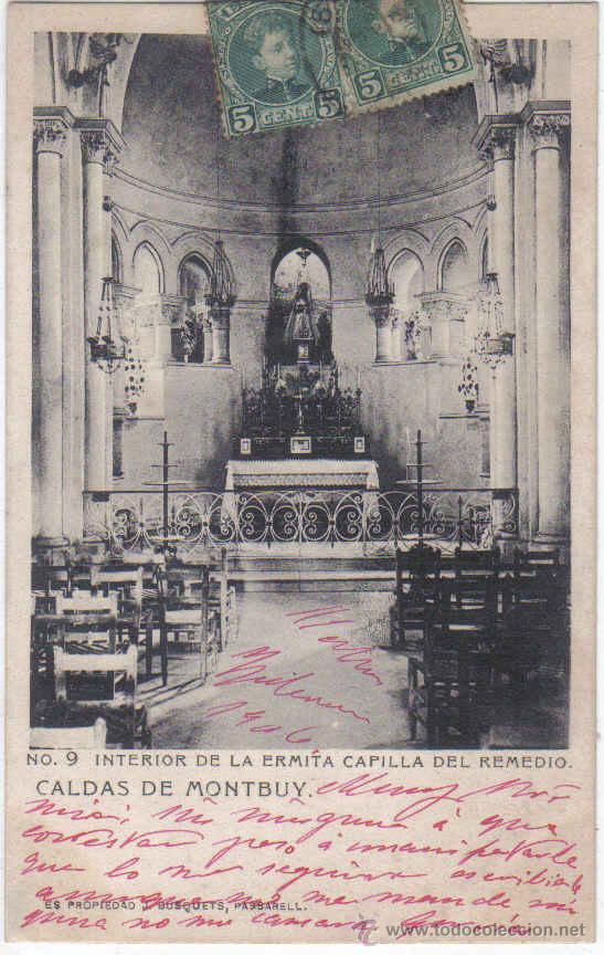 Postales: Caldas de Montbuy - 9 Interior de la Ermita del Remedio