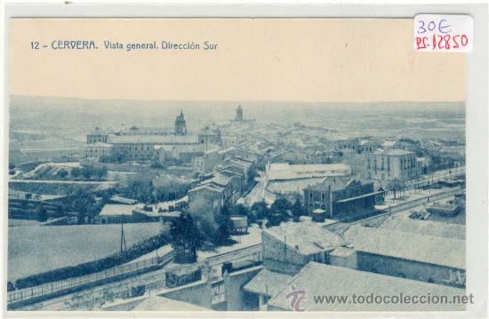 Postales: (PS-12850)POSTAL DE CERVERA(LLEIDA)-VISTA GENERAL.DIRECCION SUR Y ESTACION DEL FERROCARRIL