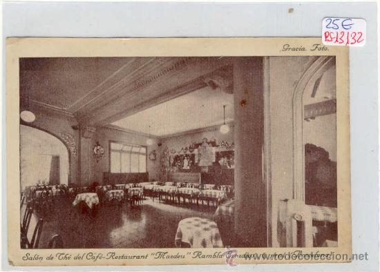Postkarten: (PS-13132)POSTAL DE BARCELONA-CAFE RESTAURANT MASDEU.SALON DE THE.RAMBLA ESTUDIOS,N&ordm;8,PRINCIPAL