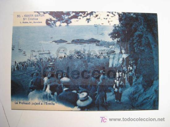 Postales: SANTA CRISTINA: PROFESSO PUJANT A ERMITA. POSTAL