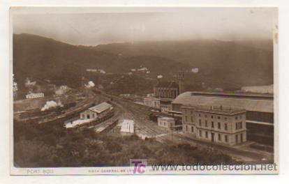 Postais: PORT BOU. VISTA GENERAL DE LES VIES DEL FERROCARRIL. (L. ROISIN).
