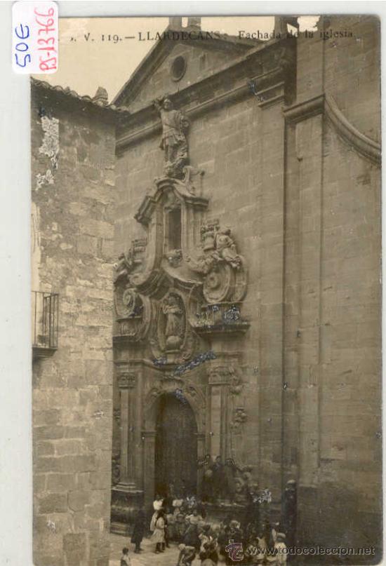 Postcards: (PS-13766)POSTAL FOTOGRAFICA DE LLARDECANS(LLEIDA)-FACHADA DE LA IGLESIA