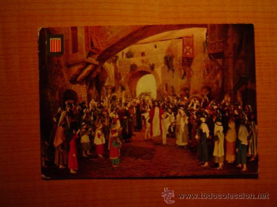 Postkarten: POSTAL CATALUNYA MISTICA LA PASSIO D&acute;OLESA DE MONTSERRAT L&acute;ENTRADA TRIOMFAL A JERUSALEM SIN CIRCULAR