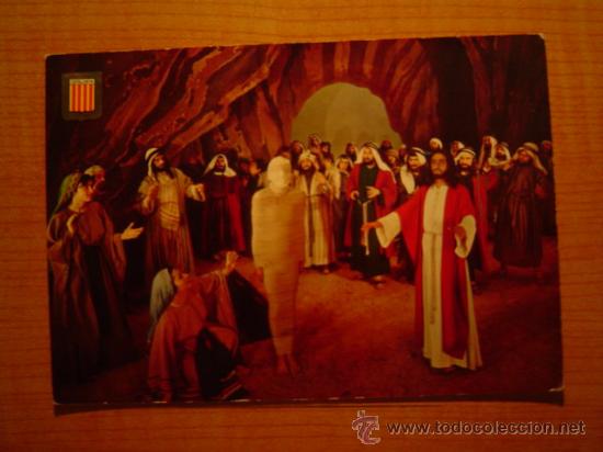 Cartes Postales: POSTAL CATALUNYA MISTICA LA PASSIO D&acute;OLESA DE MONTSERRAT RESURRECCIO DE LLATZER SIN CIRCULAR