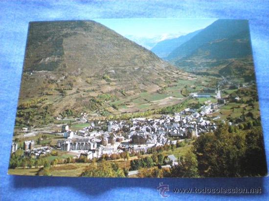 Postales: POSTAL LERIDA VALL DE ARAN VIELLA AL FONDO PUERTO DE LA BONAIGUA NO CIRCULADA