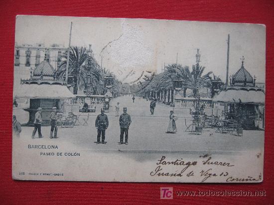 Postales: BARCELONA - PASEO COLON - Foto 1