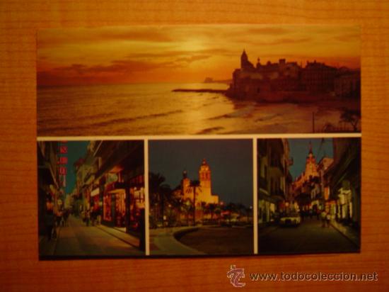 Postales: POSTAL SITGES ATARDECER CIRCULADA - Foto 1