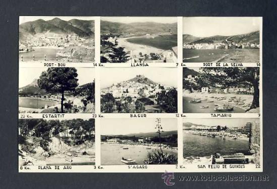 Postales: Postal de la COSTA BRAVA: 9 vistes (Com.Prat)