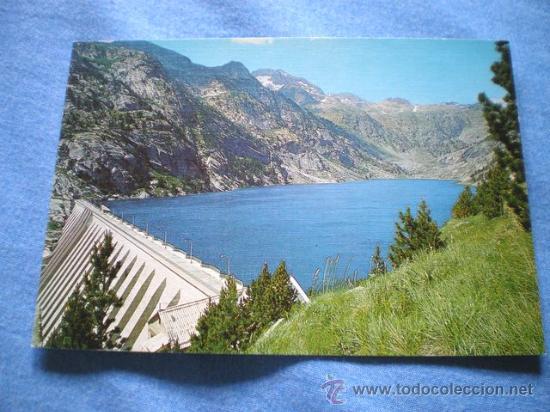Postales: POSTAL CALDAS DE BOHI EMBALSE Y PRESA CABALLERS CON MACIZO DE BICIBERRI NO CIRCULADA