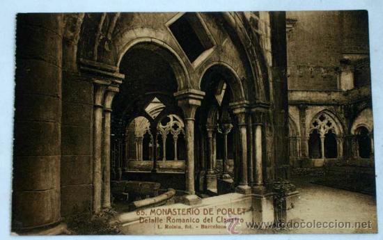 Postales: Postal Monasterio de Poblet Detalle rom&aacute;nico del claustro L Roisin fot.