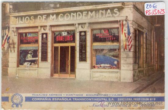Postcards: (PS-15025)POSTAL PUBLICITARIA DE BARCELONA-HIJOS DE M.CONDEMINAS