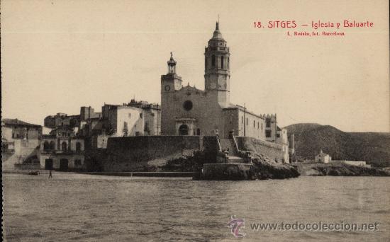 Postales: Sitges : Iglesia y Baluarte - Foto 1