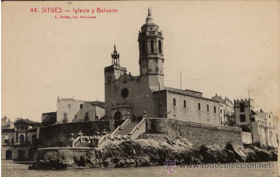 Postales: Sitges : Iglesia y Baluarte - Foto 1