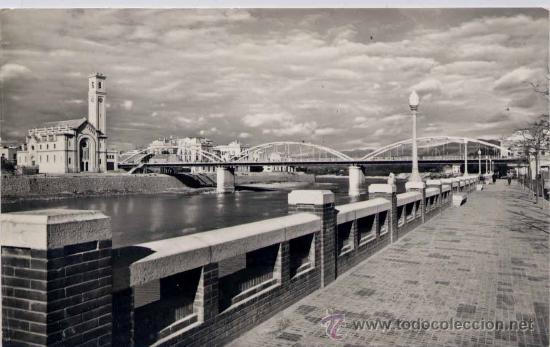 Postales: TORTOSA(TARRAGONA).-IGLESIA NTRA SRA. DEL ROSARIO Y PUENTE DEL ESTADO