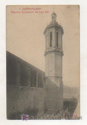 Postales: ESPARRAGUERA. MAGNIFICO CAMPANARIO DEL  SIGLO XVII. (FOTO. L. ROISIN. ED. MARIO BAS).