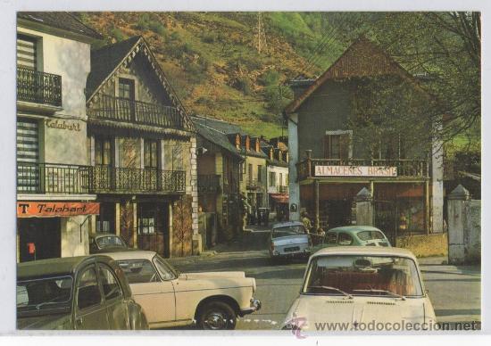 Postales: TARJETA POSTAL DE LES VISTA PARCIAL VALLE DE ARAN ALMACENES BRASIL LERIDA COCHE