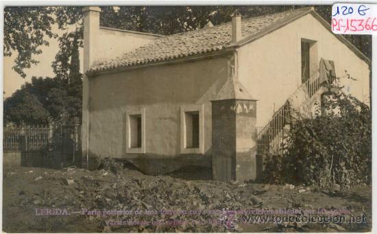 Postkarten: (PS-15366)POSTAL FOTOGRAFICA DE LERIDA-PARTE POSTERIOR DE UNA TORRE INUNDACION
