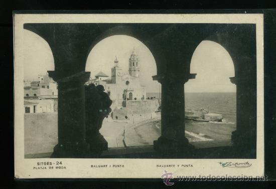 Postales: Postal antigua de Sitges baluart i punta - Foto 1