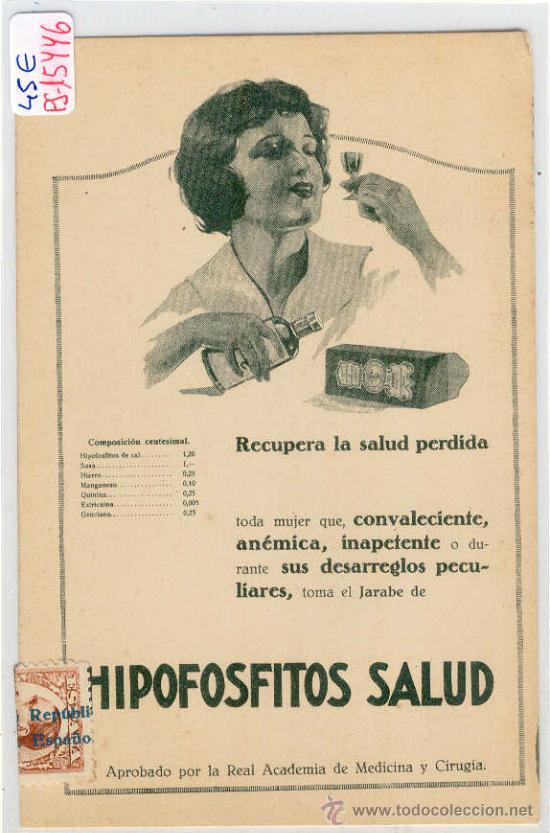 Postkarten: (PS-15446)POSTAL DE PUBLICITARIA DE TORTOSA-HIPOFOSFITOS SALUD
