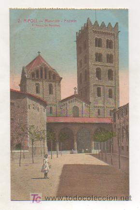 Postales: RIPOLL. MONESTIR FRONTIS. (L. ROISIN). - Foto 1