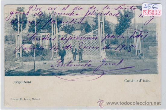Postcards: (PS-15833)POSTAL DE ARGENTONA-CASSINO D&acute;ISTIU