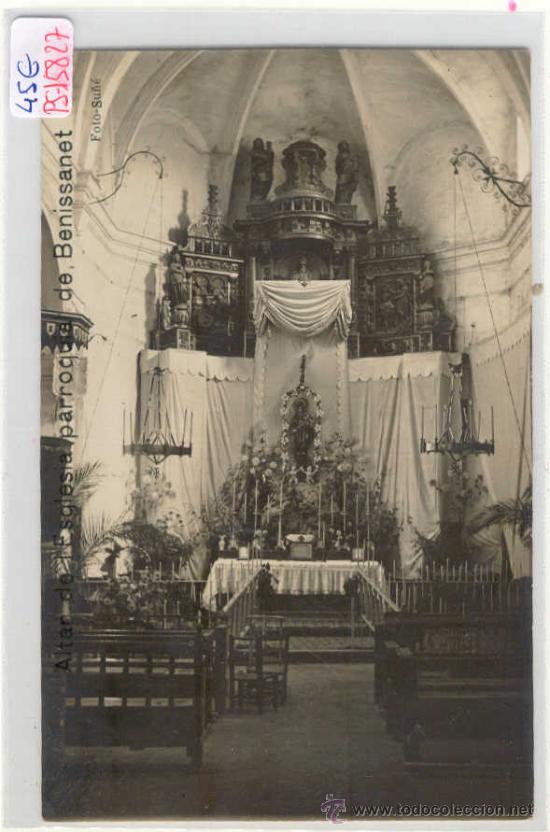 Postkarten: (PS-15827)POSTAL FOTOGRAFICA DE BENISSANET(TARRAGONA)-ALTAR DE L&acute;ESGLESIA PARROQUIAL