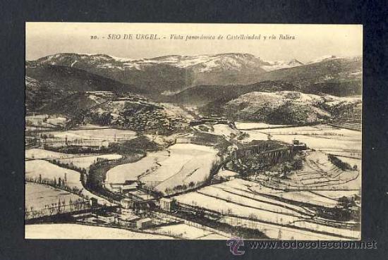 Postales: Postal de LA SEU D' URGELL (Lleida): Vista panor&agrave;mica de Castellciutat (Ed.Maravilla num.20)