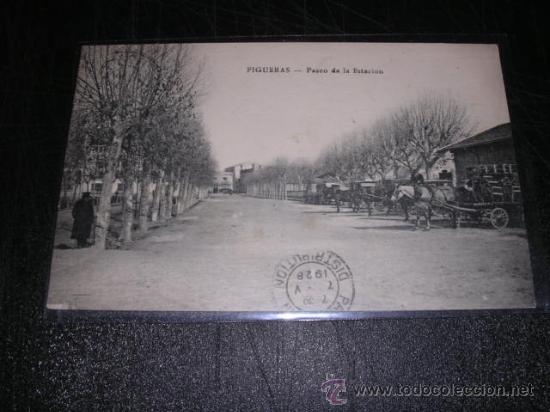 Postales: FIGUERAS - PASEO DE LA ESTACION - Foto 1