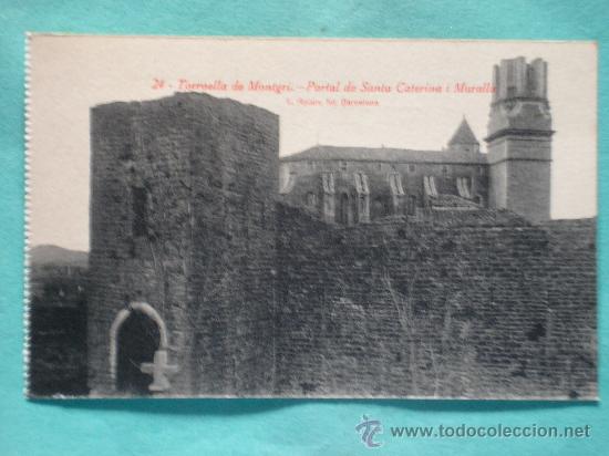 Cartoline: POSTAL TORROELLA DE MONTGRI PORTAL DE SANTA CATERINA Y MURALLA