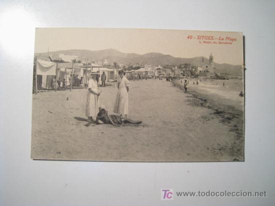 Postales: POSTAL SITGES: LA PLAYA (ROISIN) - Foto 1