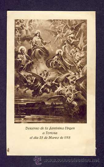 Postkarten: Estampa de TORTOSA: Descens de la Mare de D&eacute;u a Tortosa el 25 de Mar&ccedil; del 1178