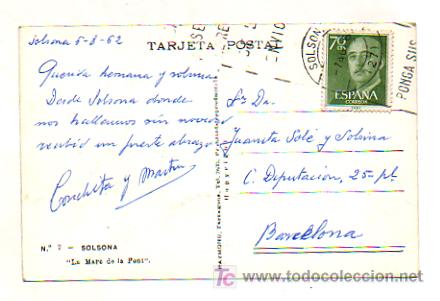 Postales: SOLSONA. LA MARE DE LA FONT. (RAYMOND, N&ordm; 2). COLOREADA. - Foto 2