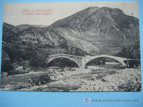 Postais: Ba&ntilde;os de San Vicente. Lerida. N&ordm;7 Puente sobre el Segre.Ed.  A.T.V. Postal sin circular