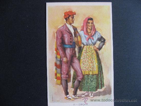 Postales: POSTAL DE TRAJES TIPICOS ESPA&Ntilde;OLES DE GERONA,LAIETANA-TUSER.