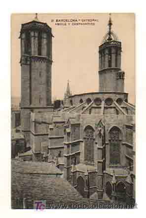 Postales: BARCELONA. CATEDRAL. ABSIDE Y CAMPANARIOS. - Foto 1
