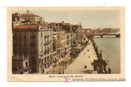 Postkarten: LERIDA. AVENIDA BLONDEL. (DETALLE).