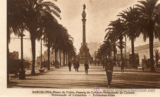 Postales: Barcelona.-Paseo de Col&oacute;n - Foto 1