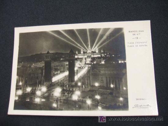 Postales: BARCELONA DE NIT - PLA&Ccedil;A DESPANYA - - Foto 1