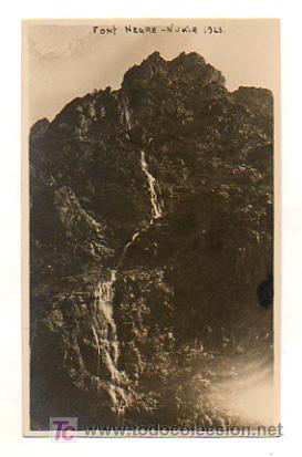 Postkarten: 2 POSTALES FOTOGR&Aacute;FICAS DE NURIA. LA FONT NEGRE, LA CUA DE CABALL. (1923)