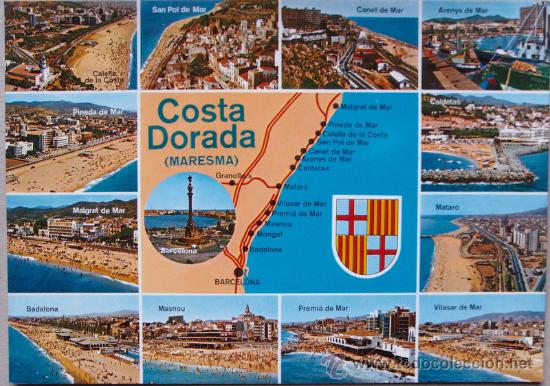 Postales: COSTA DORADA Mapa multivista - Foto 1