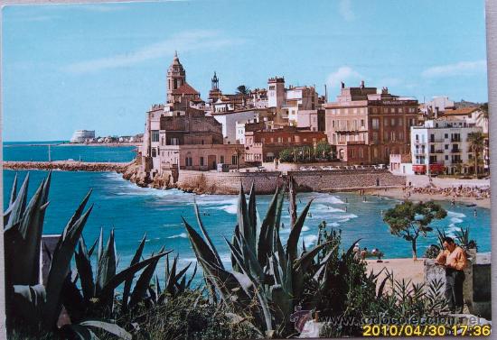 Postales: SITGES Barrio de San Sebastian - Foto 1